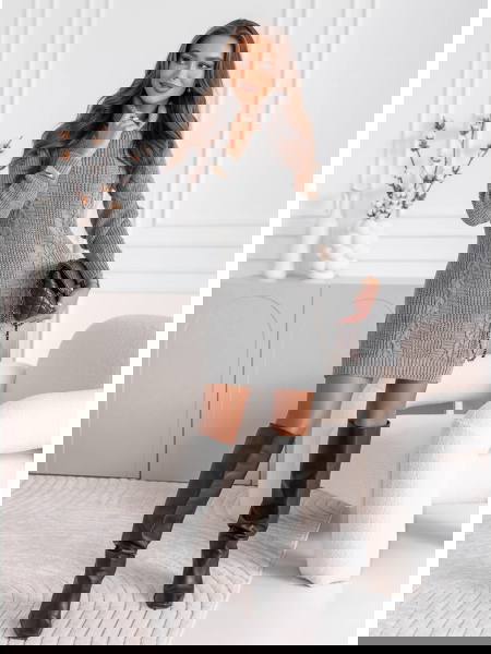 Szara sukienka swetrowa z... 2