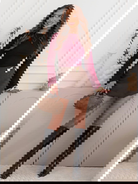 Bordowa bluzka w prążek z... 2