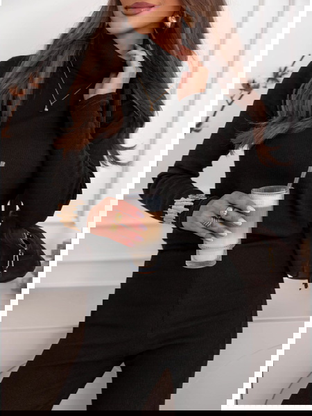 Czarny komplet bluzka z... 2