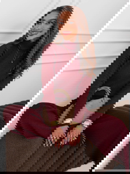 Bordowy komplet bluzka z...