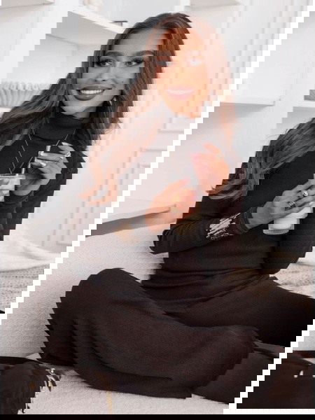 Czekoladowy komplet bluzka...