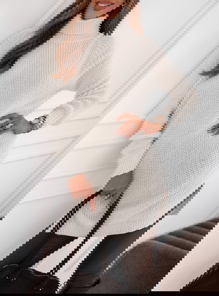 Sweter z golfem Ethylinna - ecru