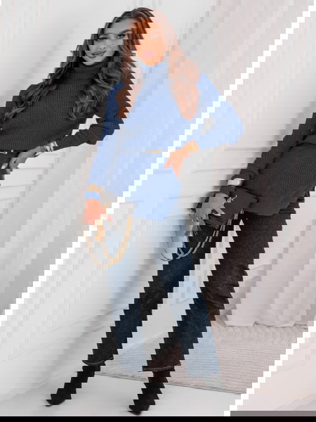 Granatowy sweter z golfem... 2