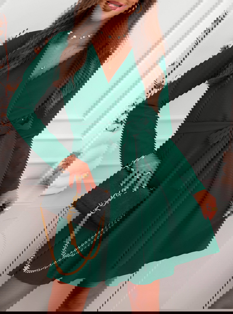 Sukienka z przekładanym dekoltem z...