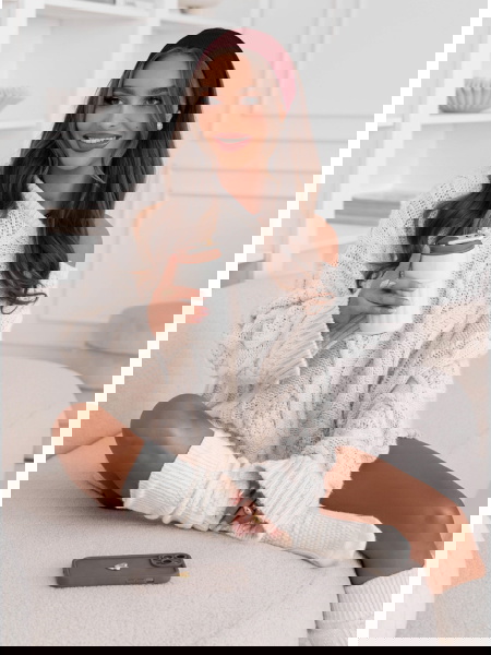 Bordowa prążkowana opaska... 2