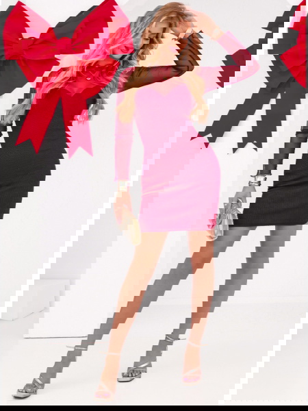 Bordowa prążkowana sukienka...