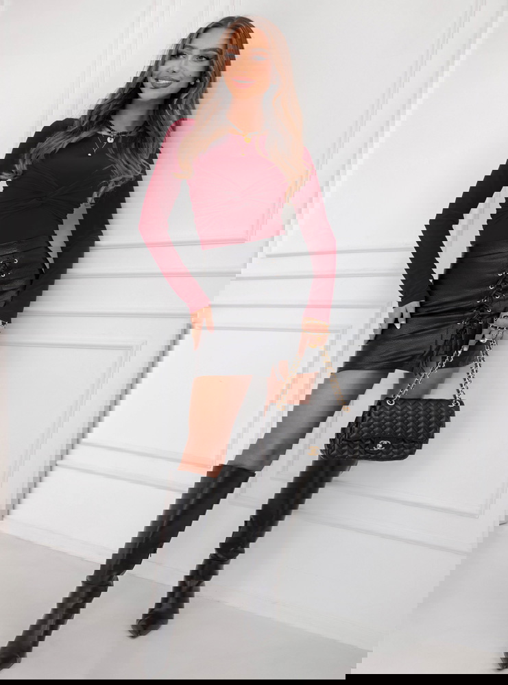 Bordowa dopasowana bluzka Barretta