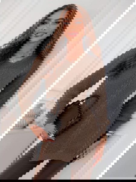 Czekoladowy sweter z... 2