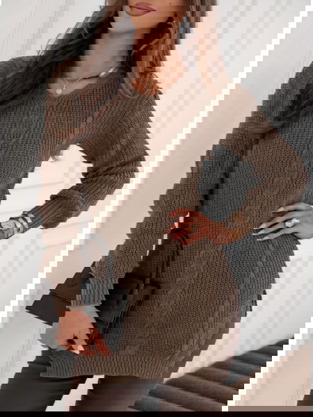 Czekoladowy sweter z...