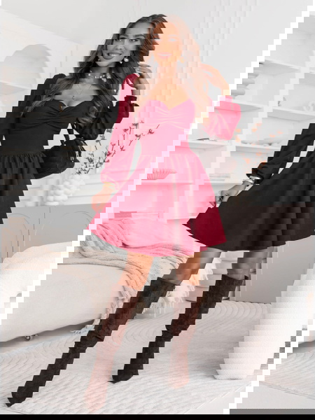 Bordowa sukienka z... 2