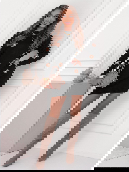 Czarna swetrowa sukienka z... 2