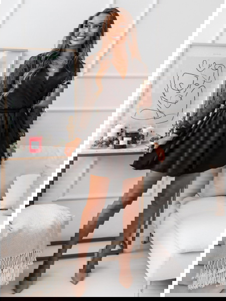 Czekoladowa sukienka z...