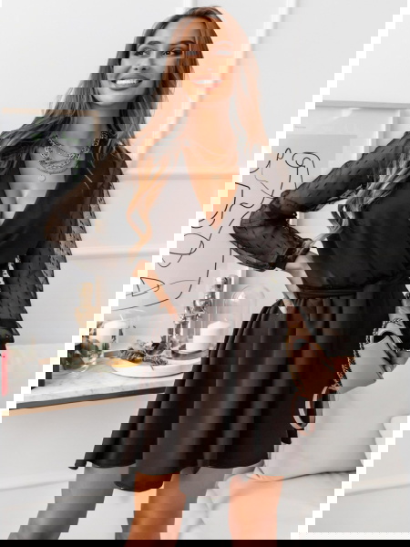 Czekoladowa sukienka z... 2