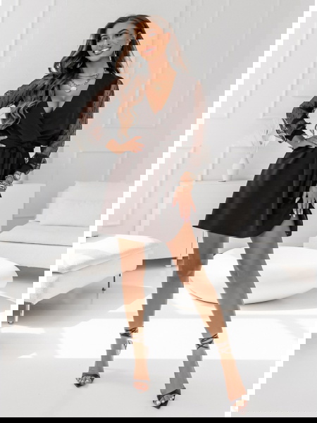 Czekoladowa sukienka z... 2