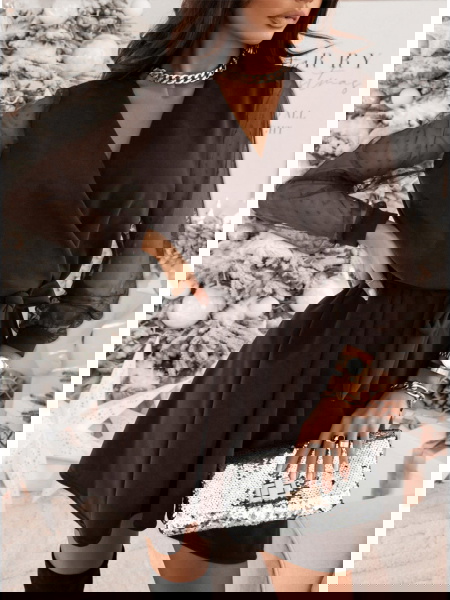 Czekoladowa sukienka z...