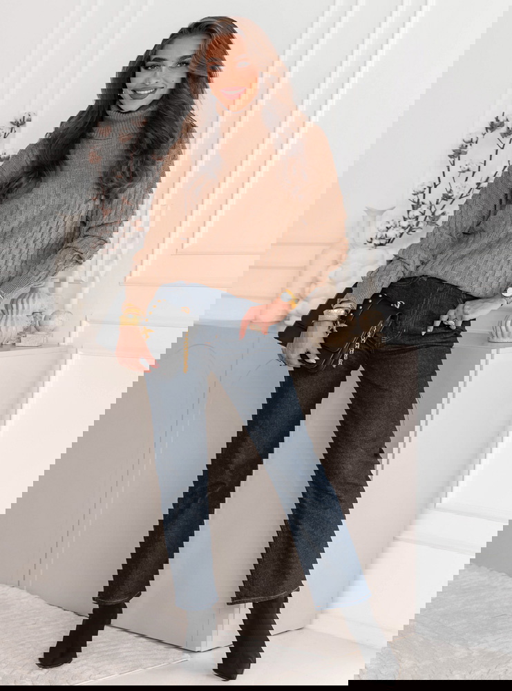 Sweter oversize z golfem Marjolein -...