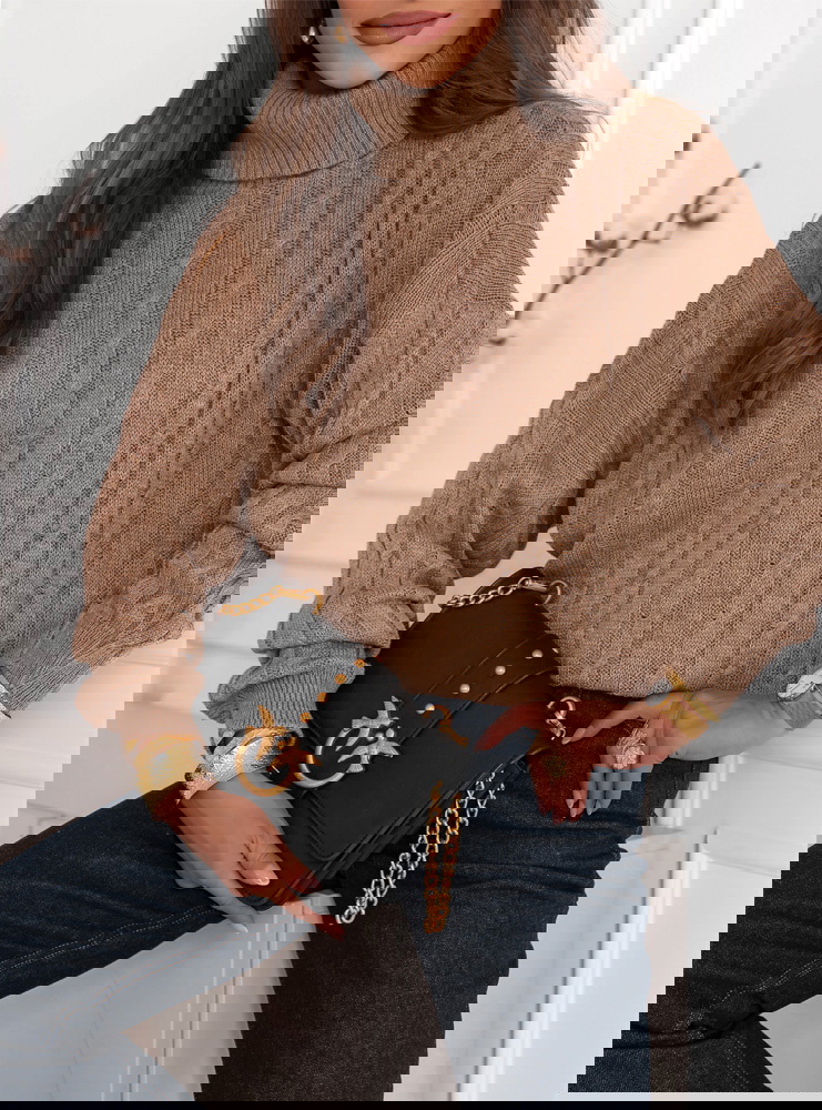 Sweter oversize z golfem Marjolein -...