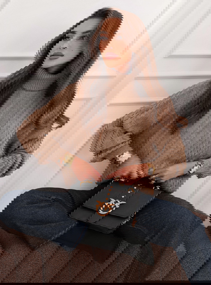 Sweter oversize z golfem Marjolein -...