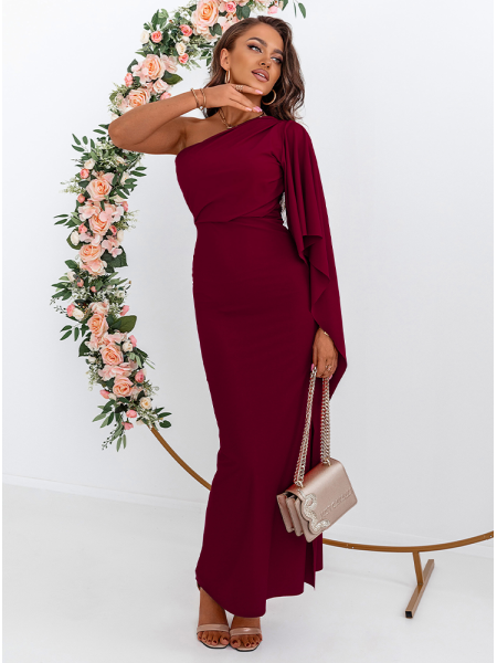 Bordowa sukienka na jedno... 2