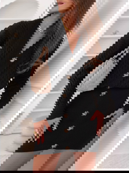 Czarna swetrowa sukienka z... 2