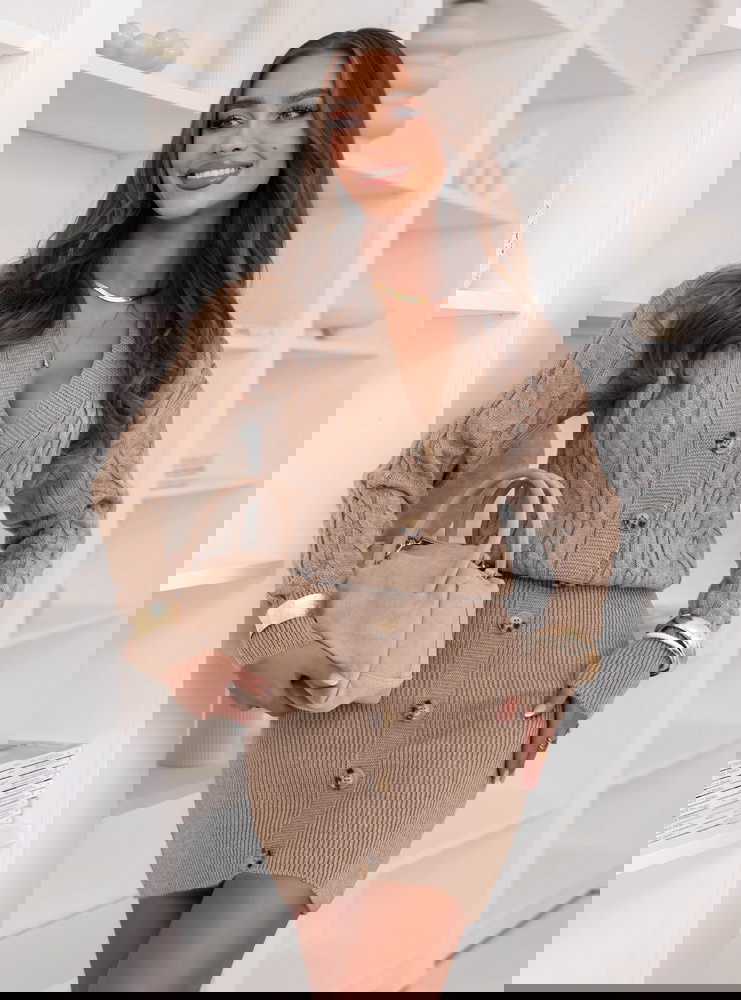 Swetrowa sukienka z guzikami Fenneke...