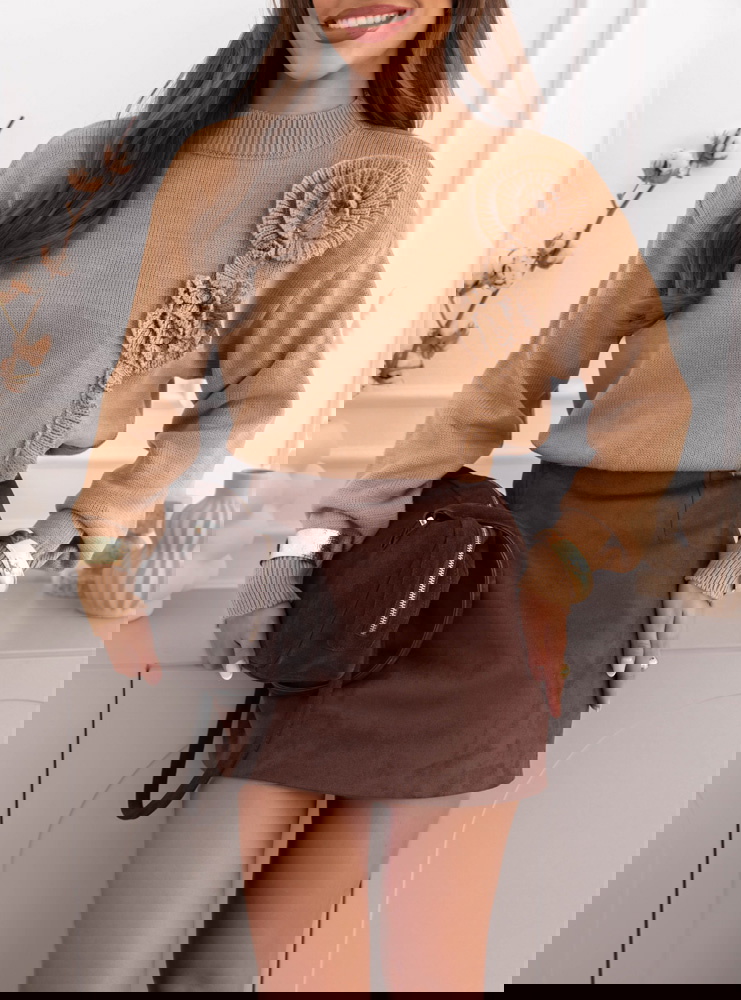 Sweter z ozdobnymi kwiatami Leahcim -...