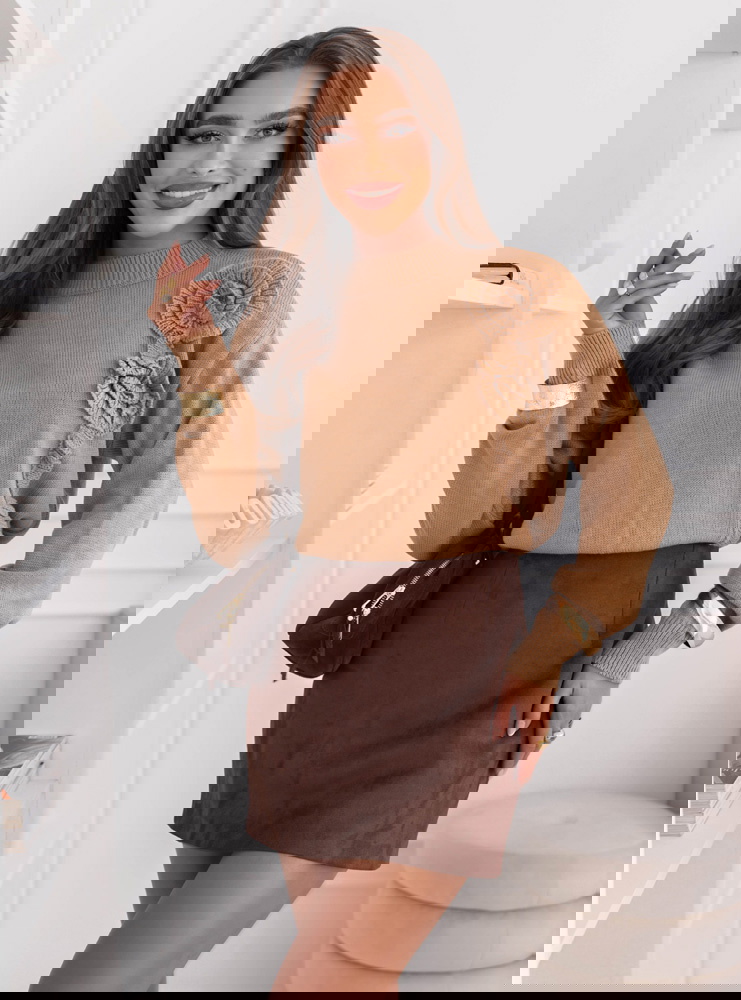 Sweter z ozdobnymi kwiatami Leahcim -...