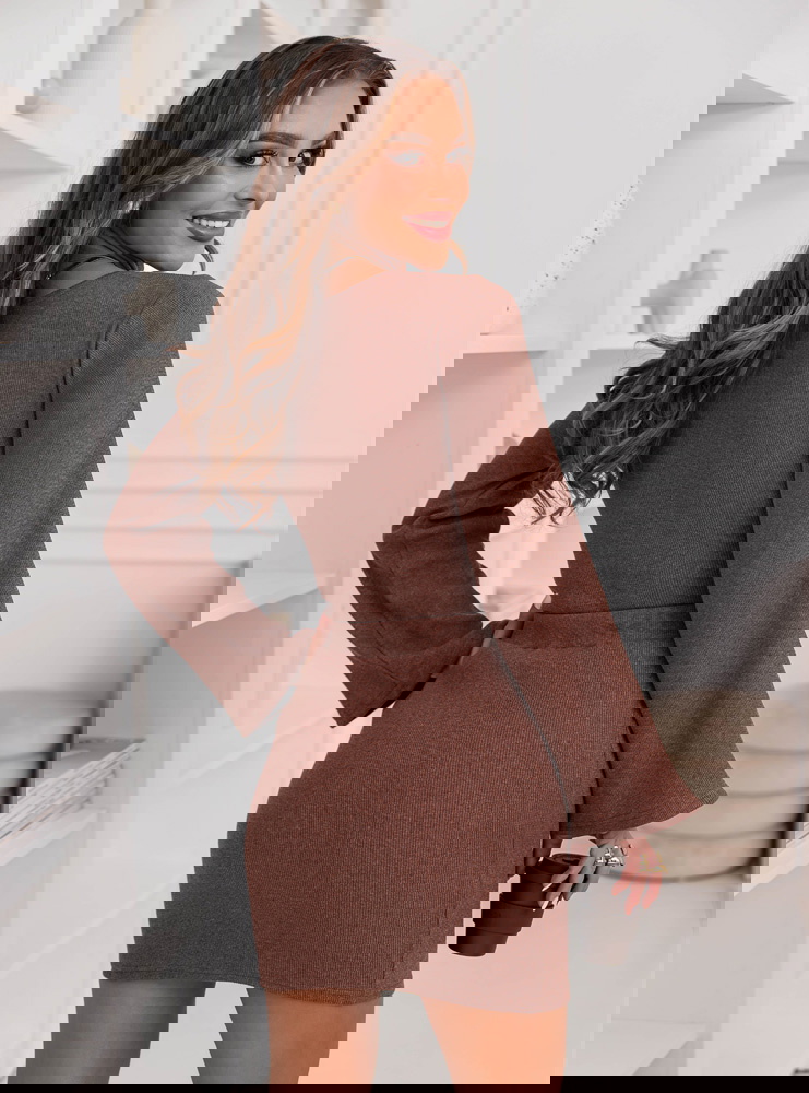 Prążkowany komplet bluzka i...