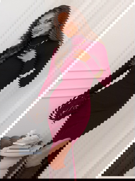 Bordowy prążkowany komplet...