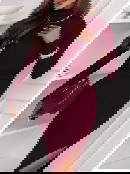 Bordowy prążkowany komplet... 2