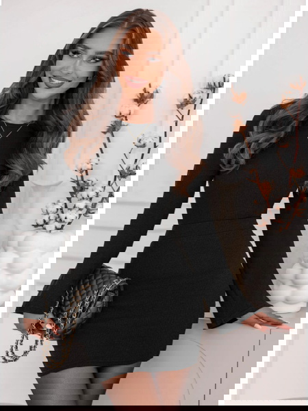 Czarny prążkowany komplet... 2