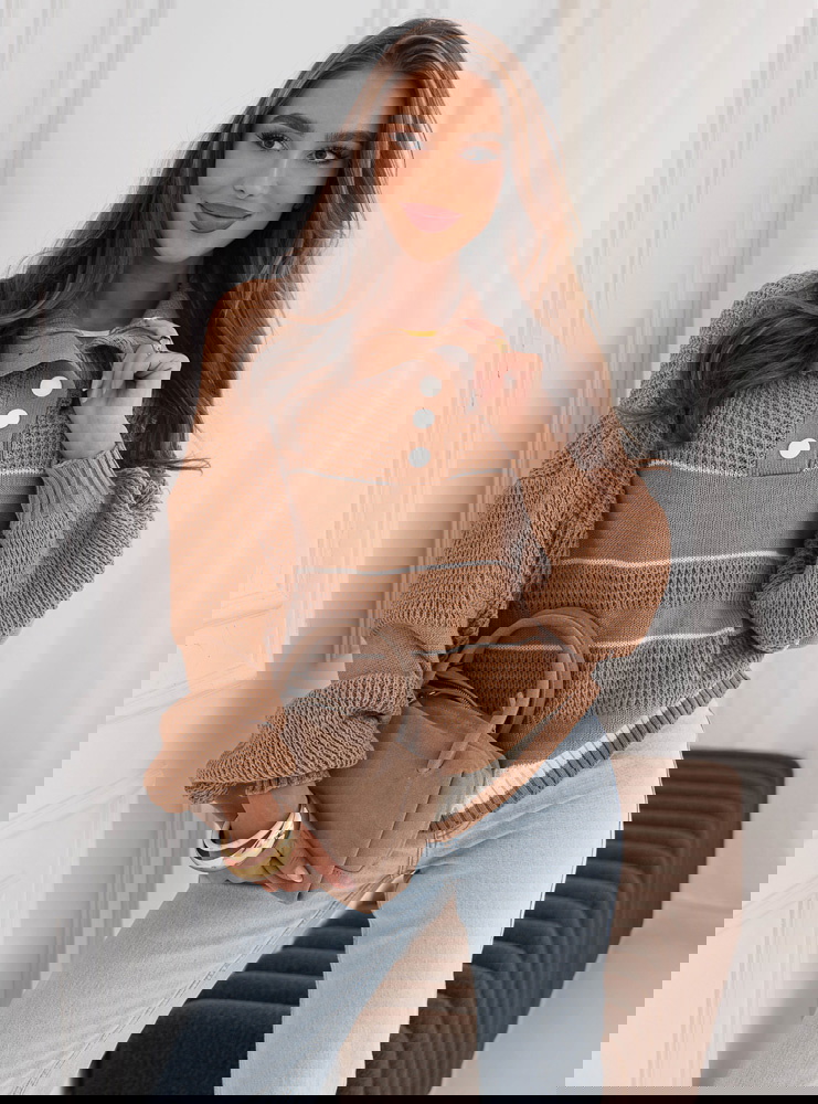 Sweter oversize z guzikami Micheal -...