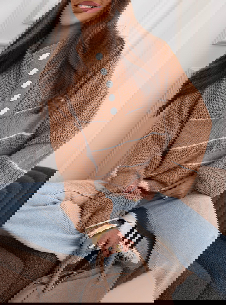 Sweter oversize z guzikami Micheal -...