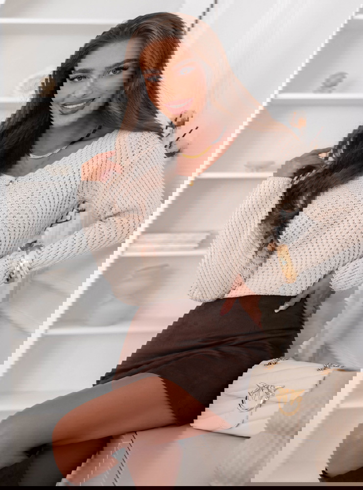 Beżowy ażurowy sweter Chrysann