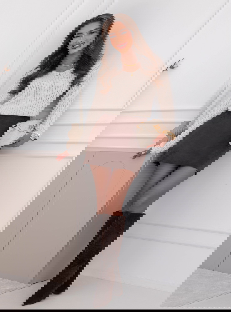 Beżowy ażurowy sweter Chrysann