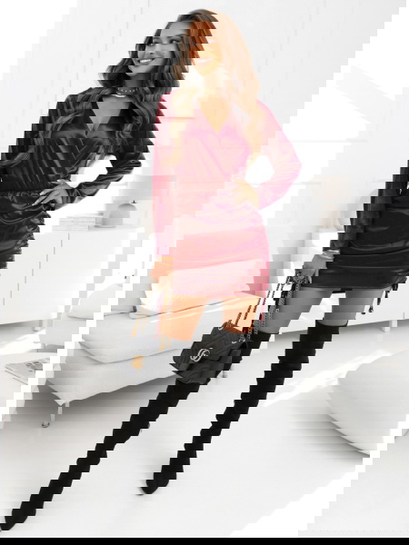 Bordowa satynowa sukienka... 2