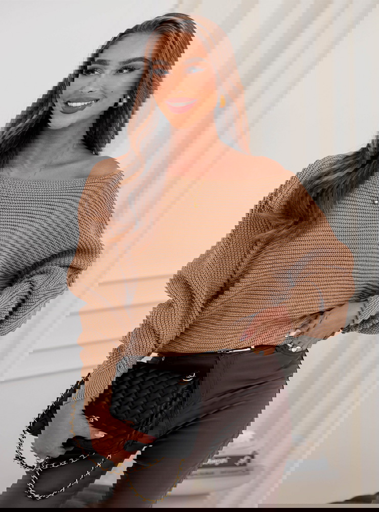 Sweter oversize Magalita - mocha mousse