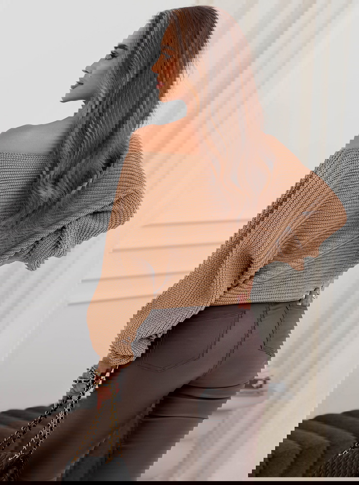 Sweter oversize Magalita - mocha mousse