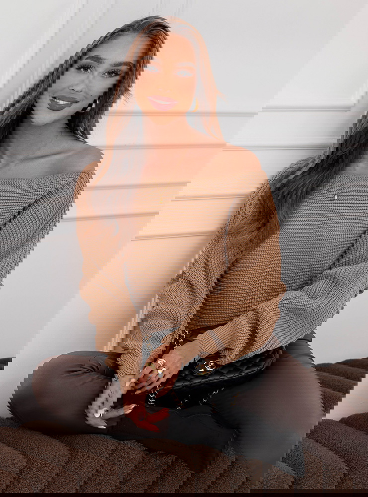 Sweter oversize Magalita - mocha mousse