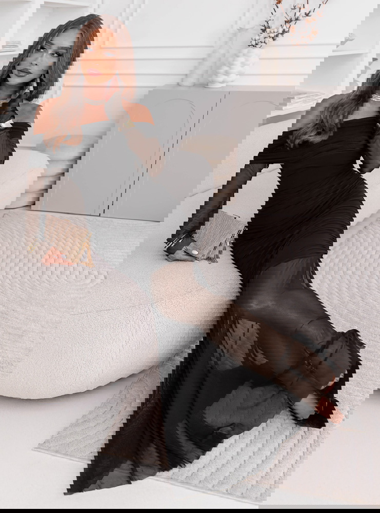 Czarna sukienka typu hiszpanka z tiulowymi wstawkami Joyanne