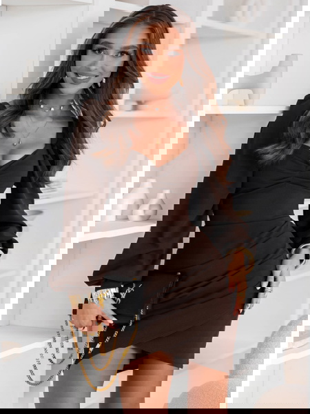 Czekoladowa sukienka z... 2