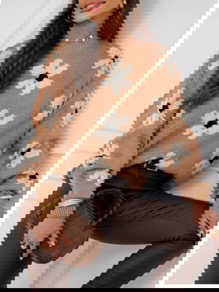 Sweter w kwiaty Dalya -...