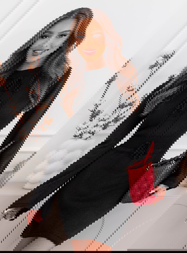 Czarna swetrowa sukienka mini Maitildaa