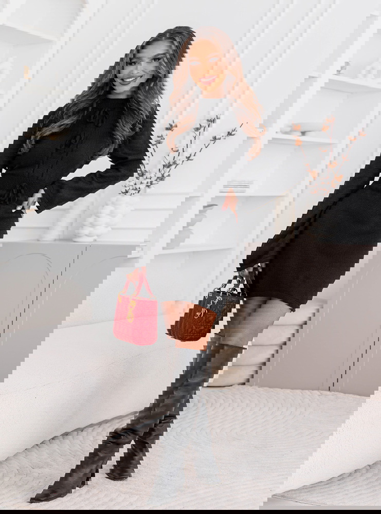 Czarna swetrowa sukienka mini Maitildaa