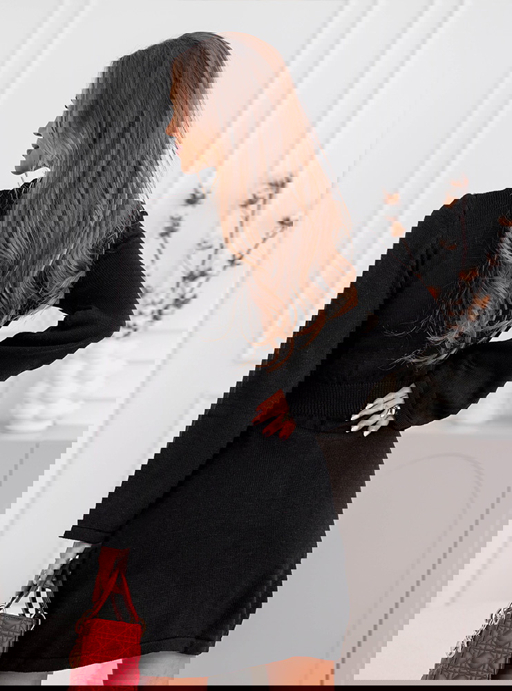 Czarna swetrowa sukienka mini Maitildaa