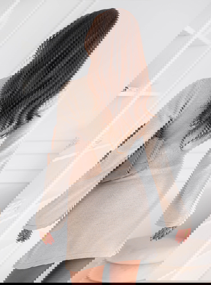 Beżowa swetrowa sukienka mini Maitildaa