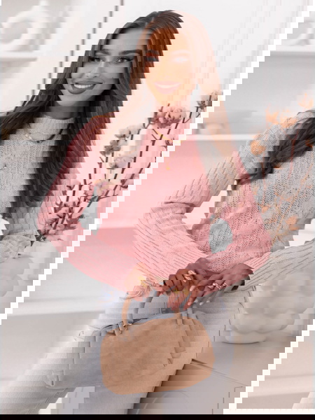 Pudrowy sweter z... 2