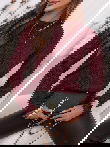 Bordowy sweter z... 2