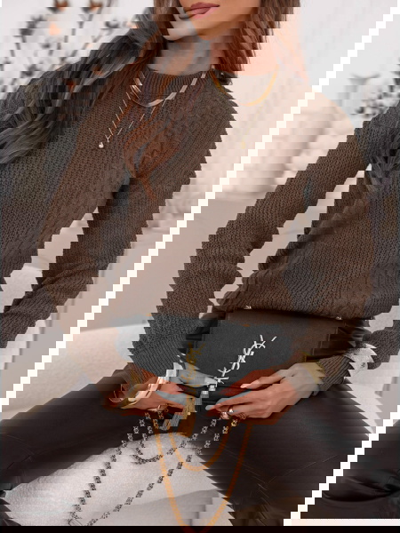 Czekoladowy sweter z...