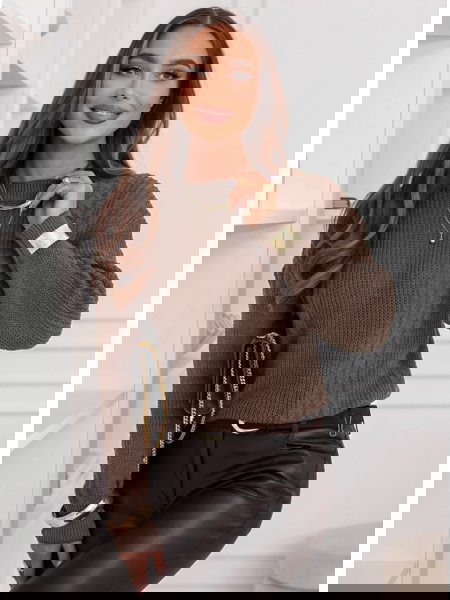 Czekoladowy sweter z... 2